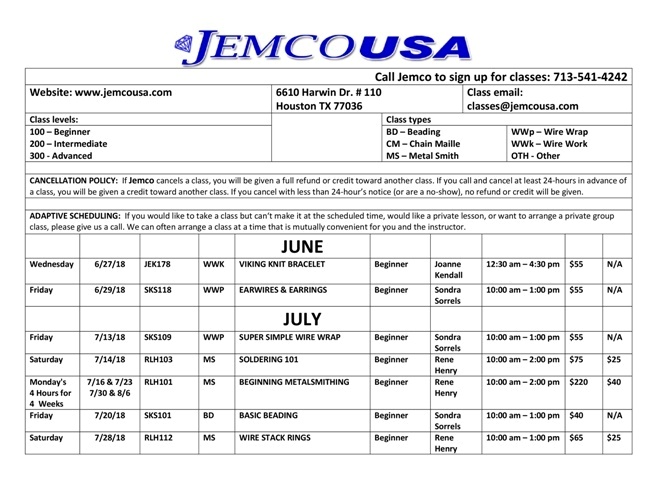 Jewelry Making Classes Jemco Houston, TX